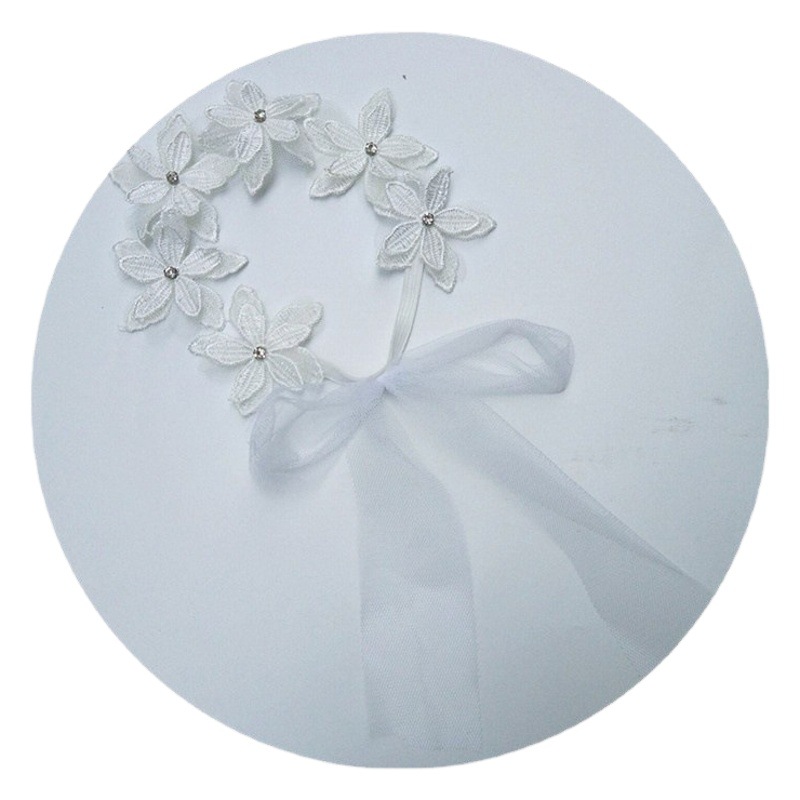 Korean Style Baby Hairband Little Princess Headdress Infant and Toddler 100Th Day Photo One-Year-Old Jewelry Lace Fashionable Kidsren's Hair Accessories Trendy