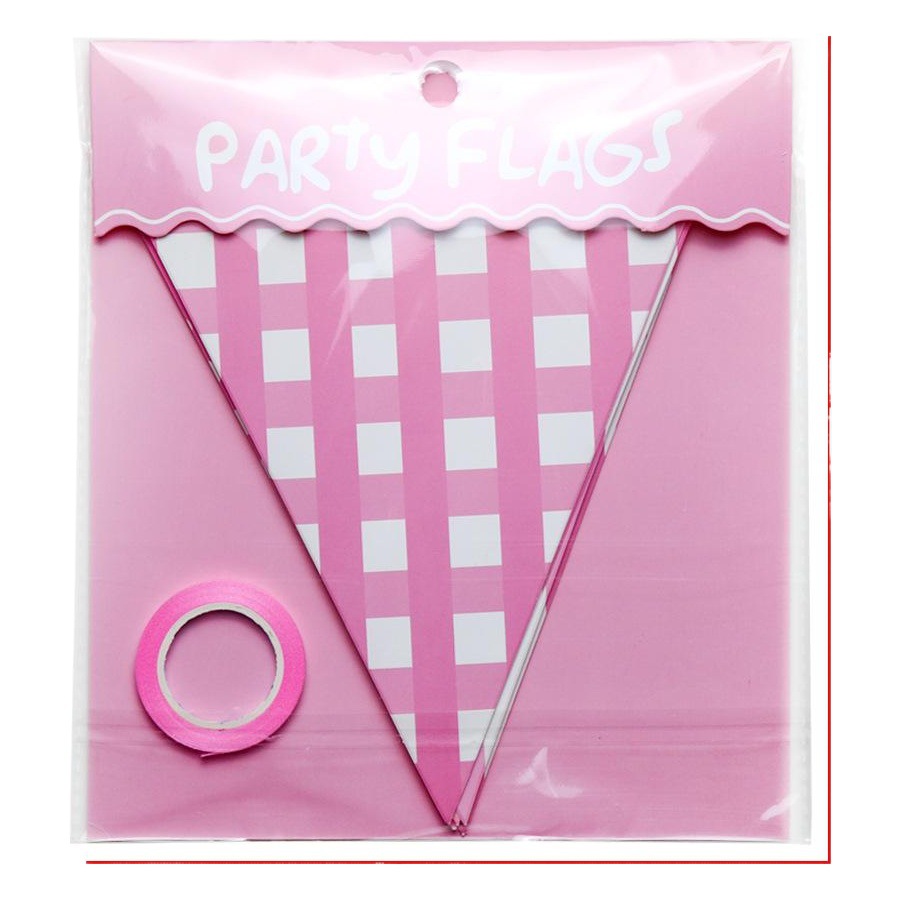 Festival party dress-up supplies birthday pull flag banner triangle flag decoration colorful flag hanging flag props pull flower