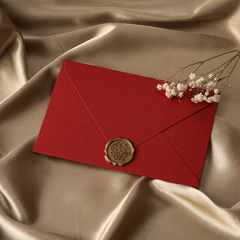 Picture of Linen Envelope Letter Paper Set Retro Love Letter Chinese Style Cowhide Special Paper Invitation Postcard Fire Paint Envelope
