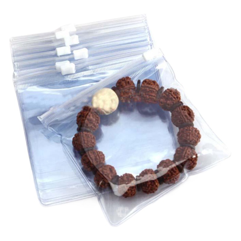 Spot pvc zipper bag thickened text play beads bracelet jewelry bag transparent text play walnut jewelry bag printing