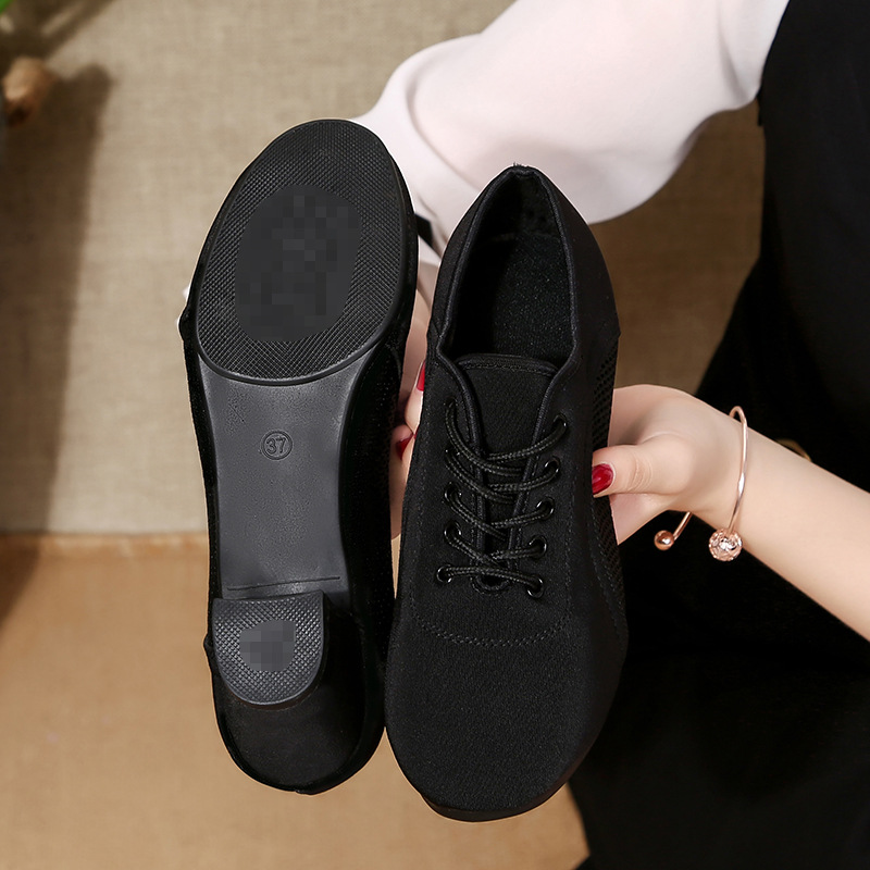 Picture of Latin Dance Shoes Female Adult Soft Sole Teacher Shoes Square Dance Dancing Shoes Sapper Dance Shoes Middle Heel Ballroom Dance Four Seasons