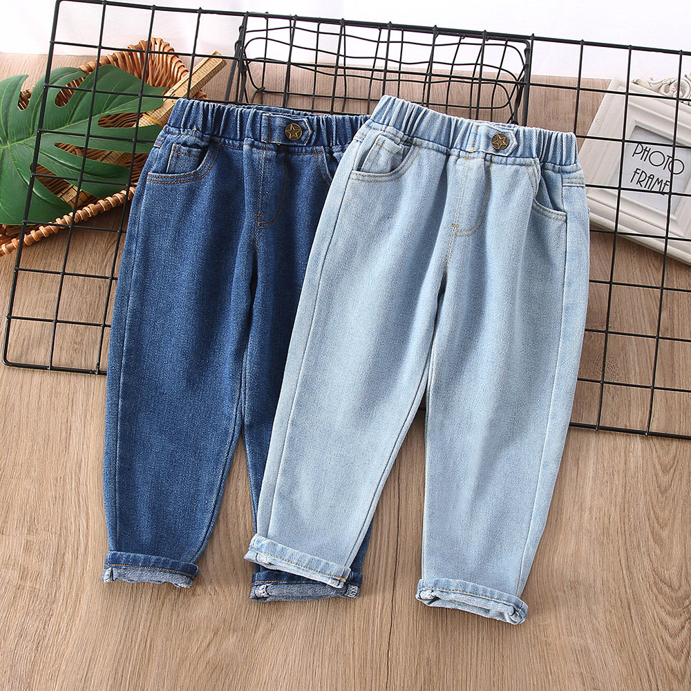 Picture of Boys' jeans spring and autumn clothing boys' trousers Korean style 2022 new baby Western style versatile simple casual pants