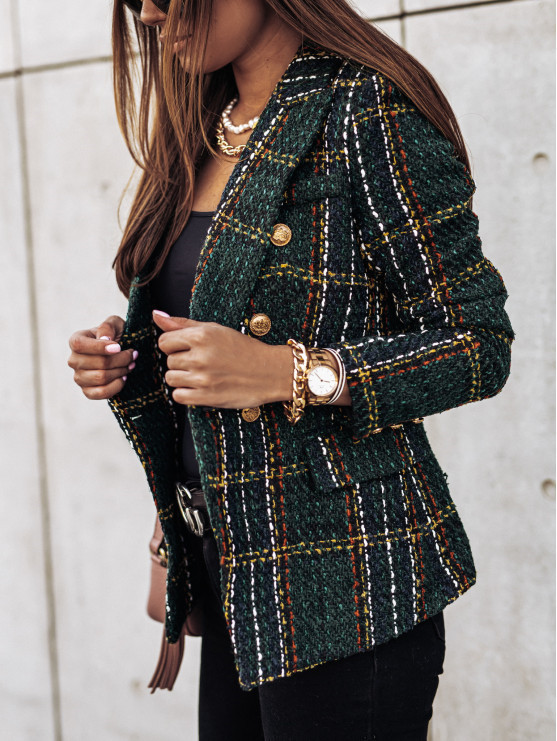 Picture of 2023 European and American Autumn and Winter New Cross-Border Women's Popular Suit Long-Sleeved Double-Breasted Printed Suit Small Outwear Top