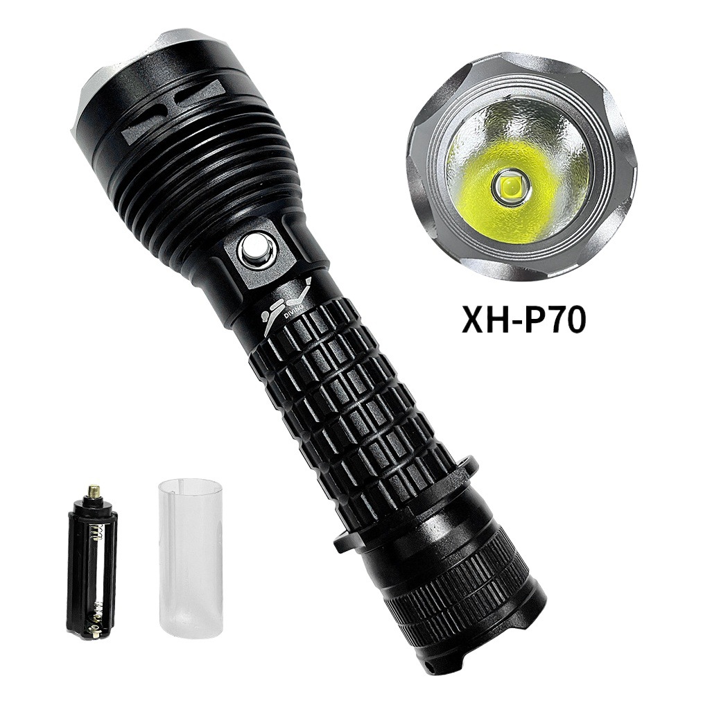 Cross-border new high-brightness long-range P70 strong light diving Flashlight LED outdoor diving driving sea lighting diving lamp