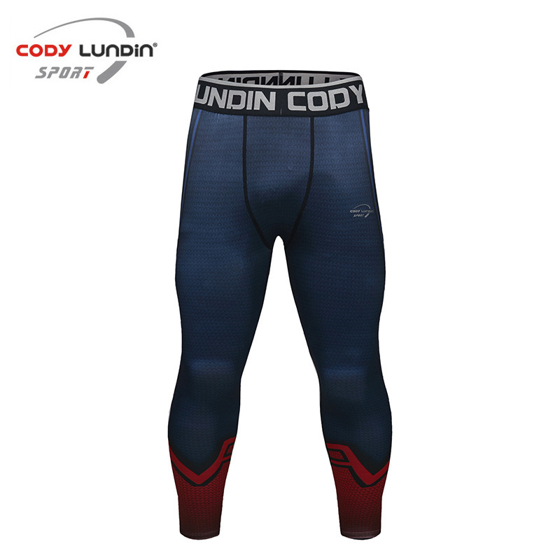 Picture of 2019 Winter new fitness trousers men running yoga 3D printing compression tights wholesale