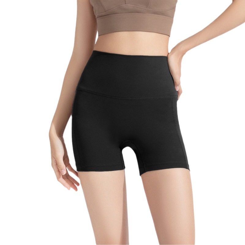 Picture of 2023 Summer new belly contracting three pants high waist hip lifting nude yoga pants sports tight outer wear fitness shorts