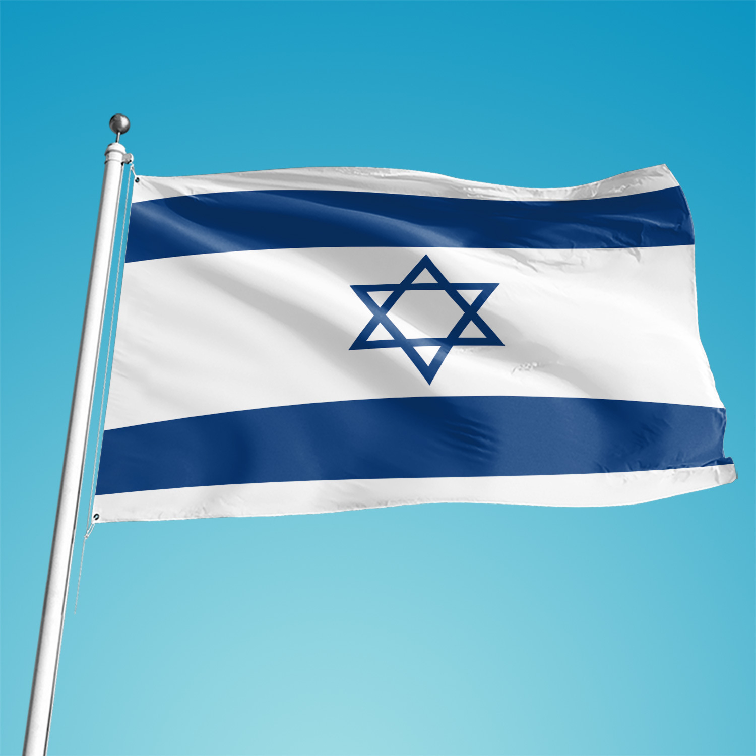 Picture of F963 in stock 90 * 150cm 3 * 5ft Israel flag 4 Polyester flag Israll flag