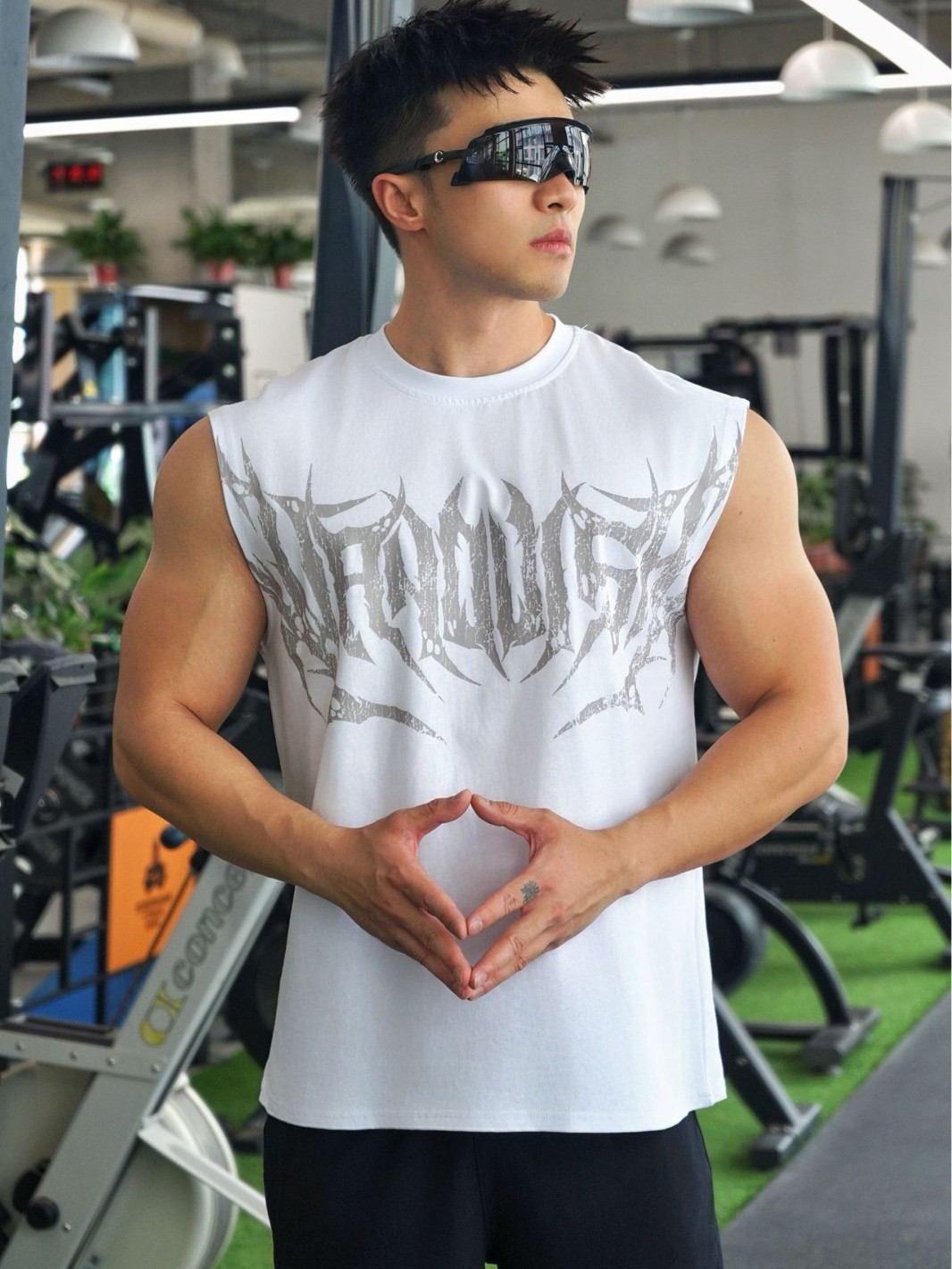 American New Men's Vest Outdoor Running Training Sports Fitness Solona Cotton Breathable Ironing Solid Color Top