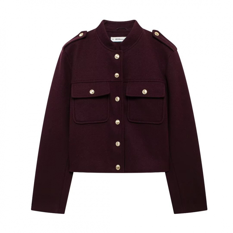 Cross-border 2024 autumn Europe and the United States cross-border women's street fashion stand collar soft short jacket coat w03