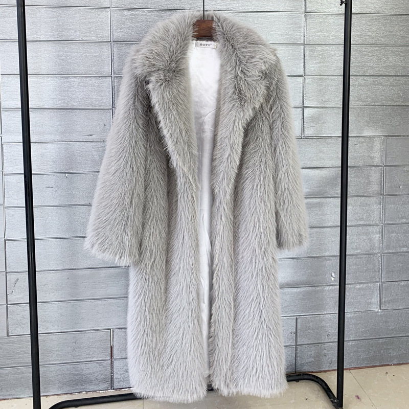 Picture of European and American Women's Long Toca Faux Fur Suit for Autumn and Winter Collar Coat Artificial Fur Faux Fur Coat