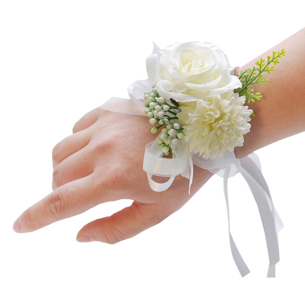 Eternal Angel wedding supplies D764 double-headed rose wrist flower corsage large full set cross-border