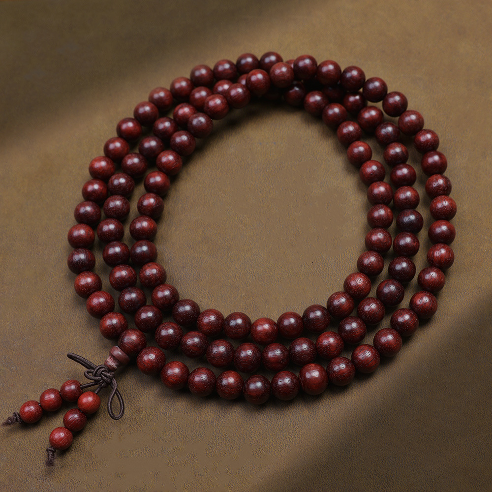 Picture of Natural Indonesia True Venus Leaflet Rosewood High Density Submerged Blood Sandalwood 108 Buddha Beads Plate Wen Play Men's and Women's Handstrings