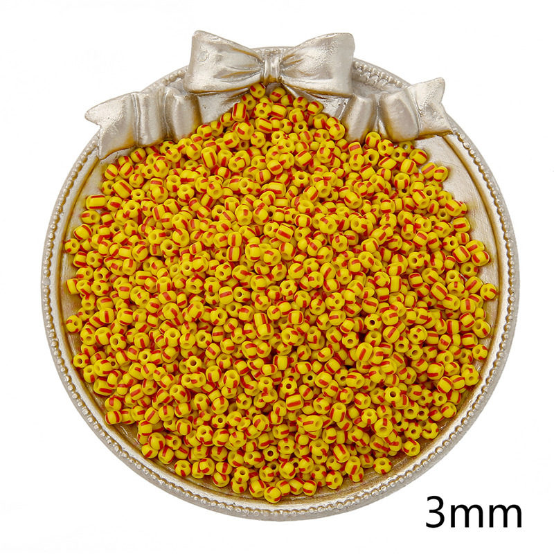 Picture of 3mm glass rice beads necklace bracelet loose beads diy jewelry striped watermelon beads handmade beaded homemade material bag