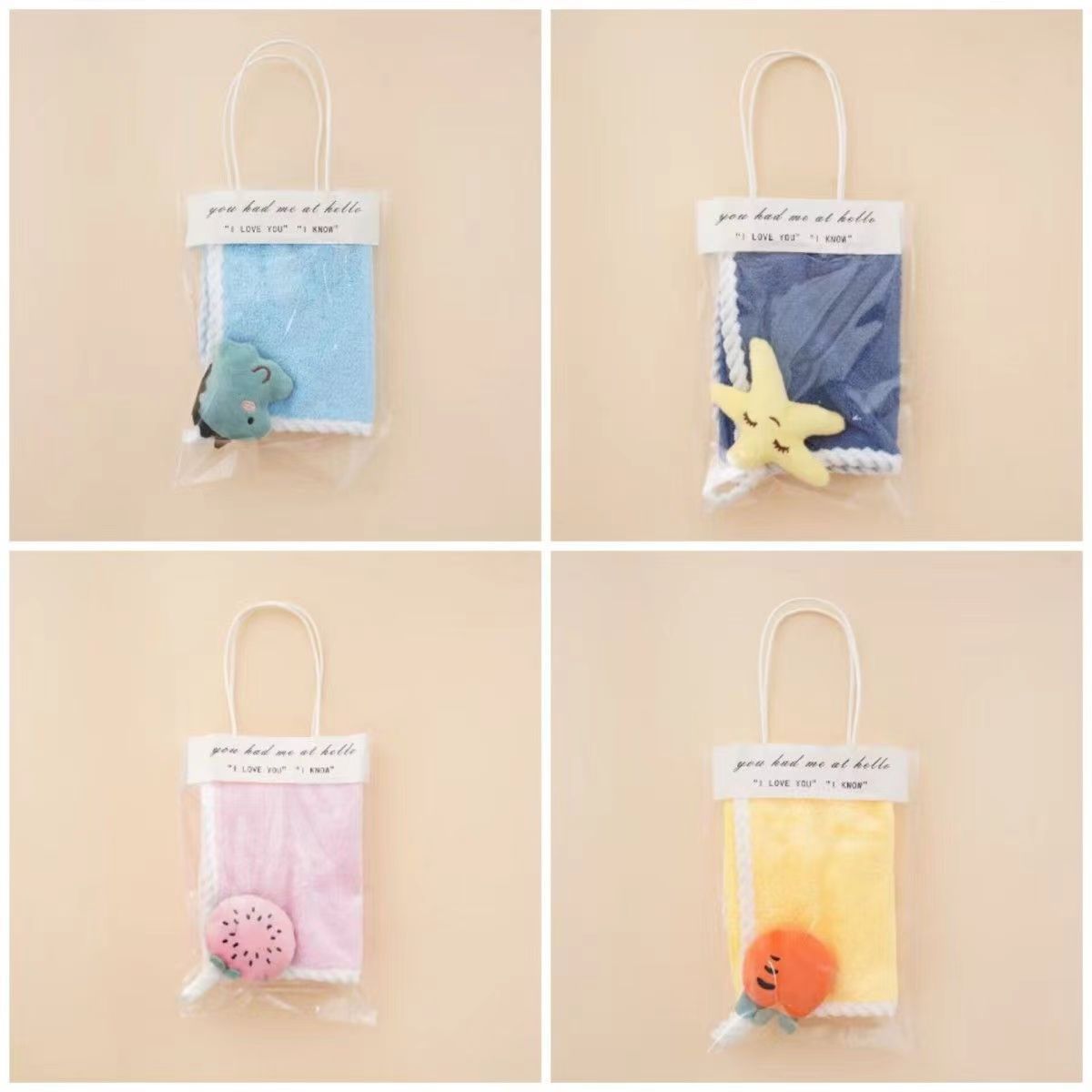 Picture of Cartoon hand towel hand gift towel hanging doll towel creative gift children's towel coral fleece towel