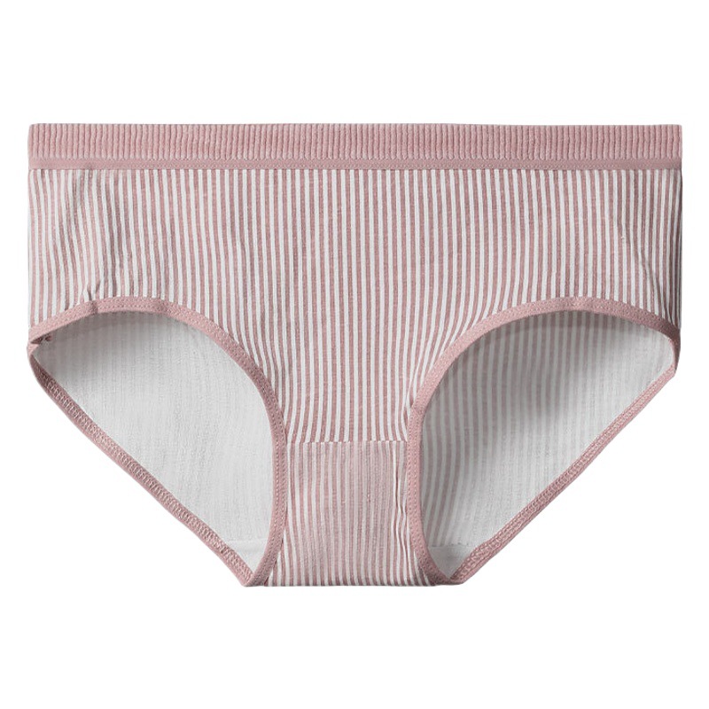 Women's Cotton Briefs Summer Thin Underwear Women's Mid-Waist Seamless Breathable Girl's Cotton Short Underwear