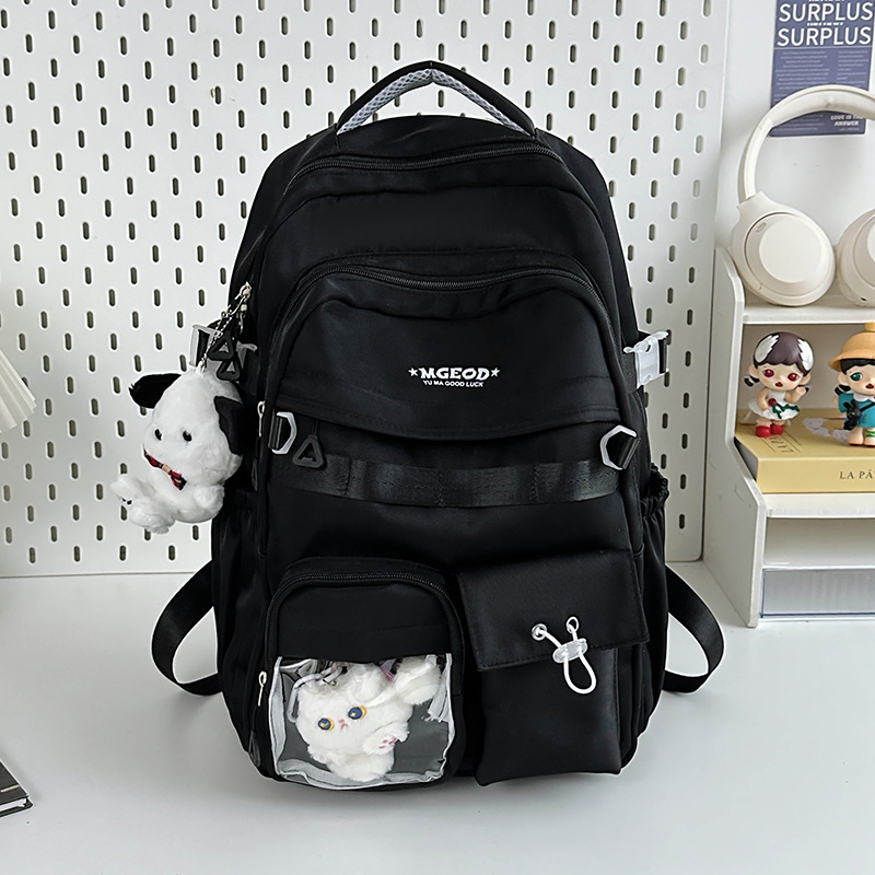 Picture of Japanese Ins Campus Casual Solid Color Schoolbag Simple All-match Lightweight Couple Backpack Senior high school College Student Backpack