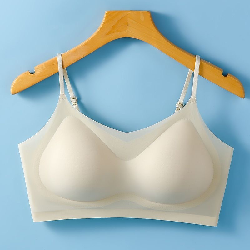 Picture of Naked feeling ice silk without steel ring fixed cup one-piece with breast pad large breast small close accessory breast gathered upper support bra bra