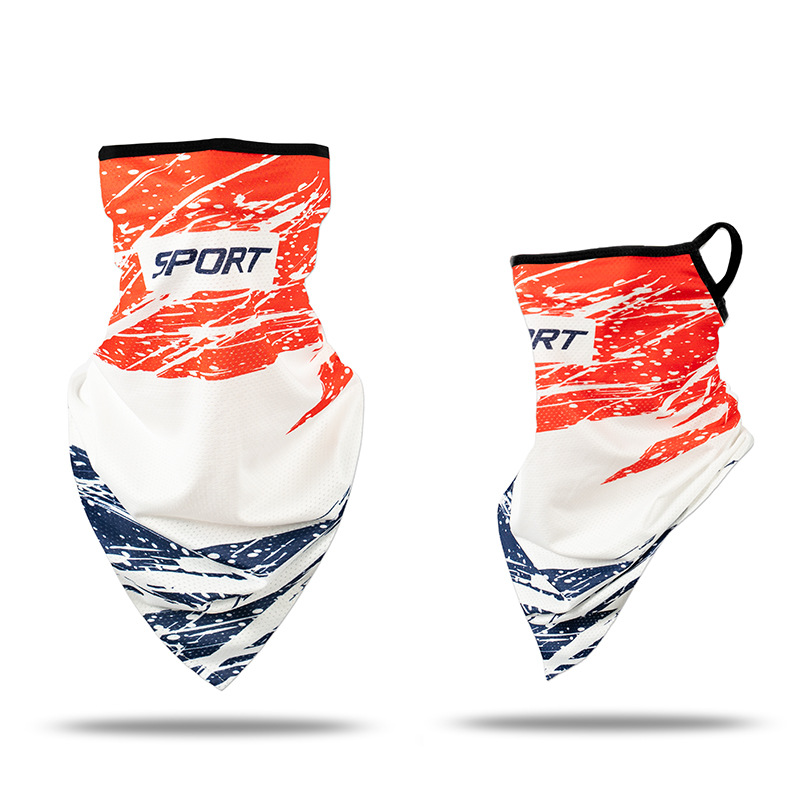 Picture of Ice Silk Ear Hanging Mask Triangle Towel Neck Set Mesh Sunscreen Outdoor Riding Fishing Windproof Scarf Men's and Women's Face Towel Summer