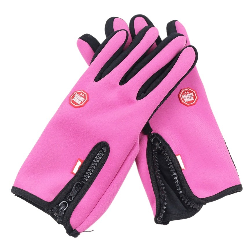 Touch Screen Gloves Winter Warm Fleece Gloves for Men and Women Cycling Outdoor Sports Non-Slip Snow Mountaineering Zipper Motorcycle
