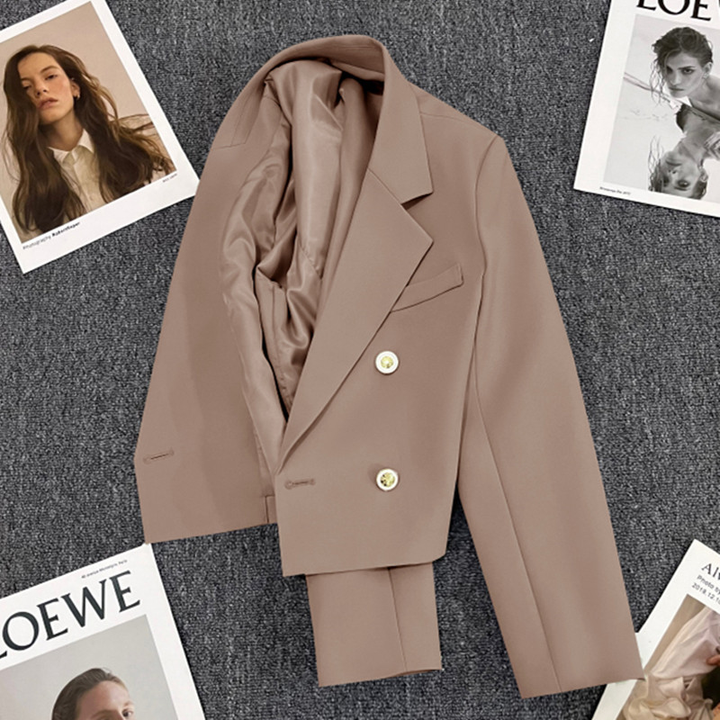 Picture of Short khaki Casual Small Suit Jacket Women's Spring and Autumn 2023 New Style High-end Street Suit