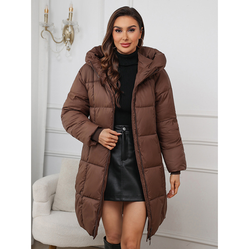 Thickened Long Down Cotton-padded Jacket Women's Winter New Knee-length Down Cotton Slim-fit Cotton-padded Jacket