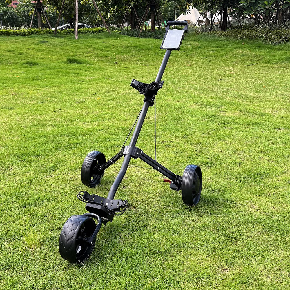 Source factory golf bag cart portable foldable three-wheel aluminum alloy trolley course cart