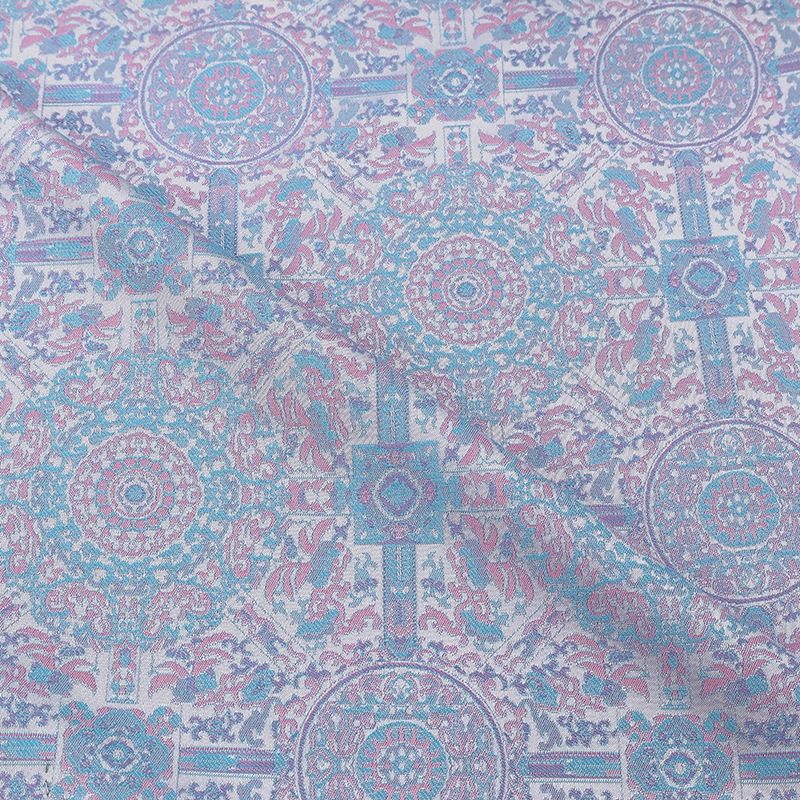 Picture of Brilliantly Colorful Dunhuang Baoxianghua Chinese Style New Chinese Style Jacquard Cloth Imitation Song Brocade Jacquard Hanfu Clothing Fabric