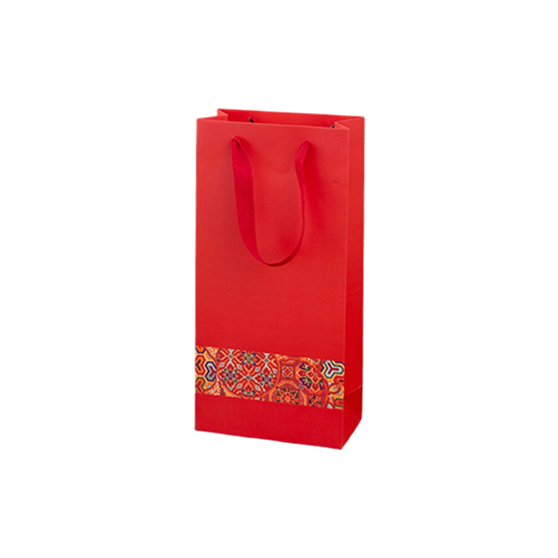 Picture of Black Wine Bag, Fashionable Single and Double Thickened Gift Tote Bag Packaging Bag, Souvenir Wine Bag Wholesale