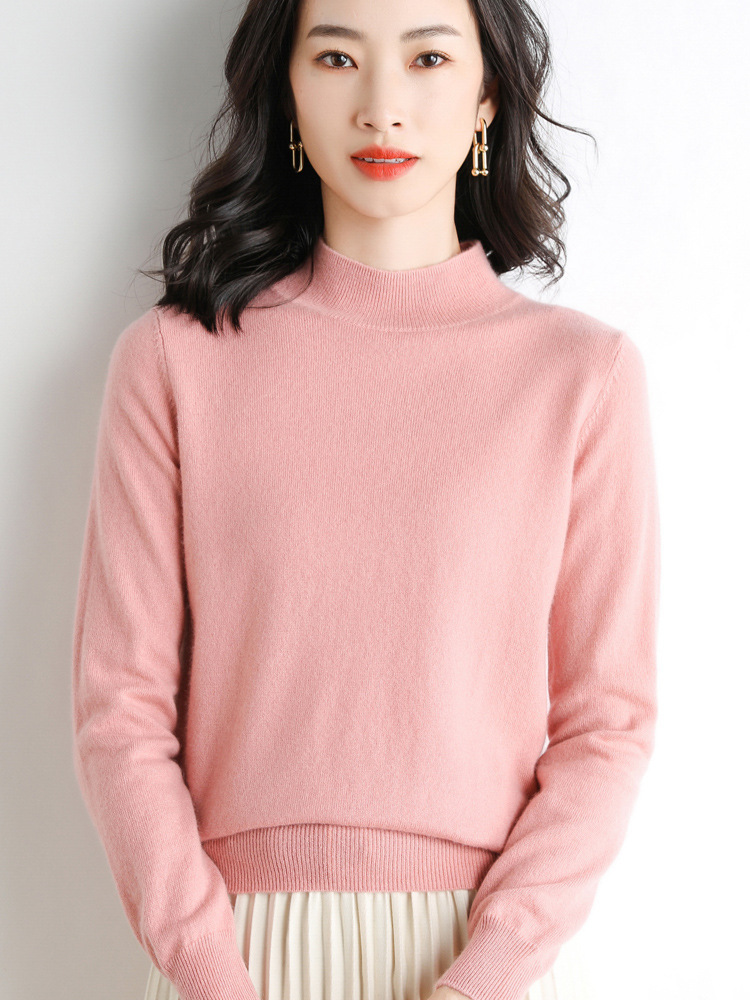 Picture of 2022 Spring and Autumn New Women's Loose Half-turtleneck Wool Knitwear Pullover Base Shirt Sweater