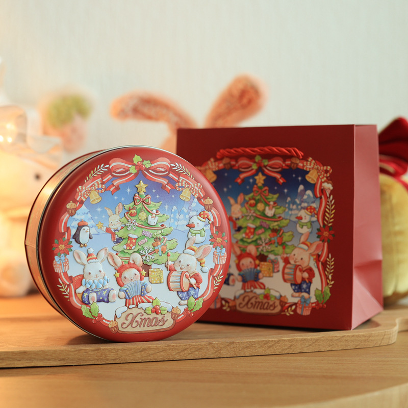 Picture of Factory direct ins marble medium cookies candy round tinplate box packaging box candy box