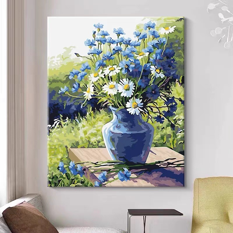Digital oil painting diy oil painting coloring flower window flower birthday gift handmade diy oil painting filling modern minimalist
