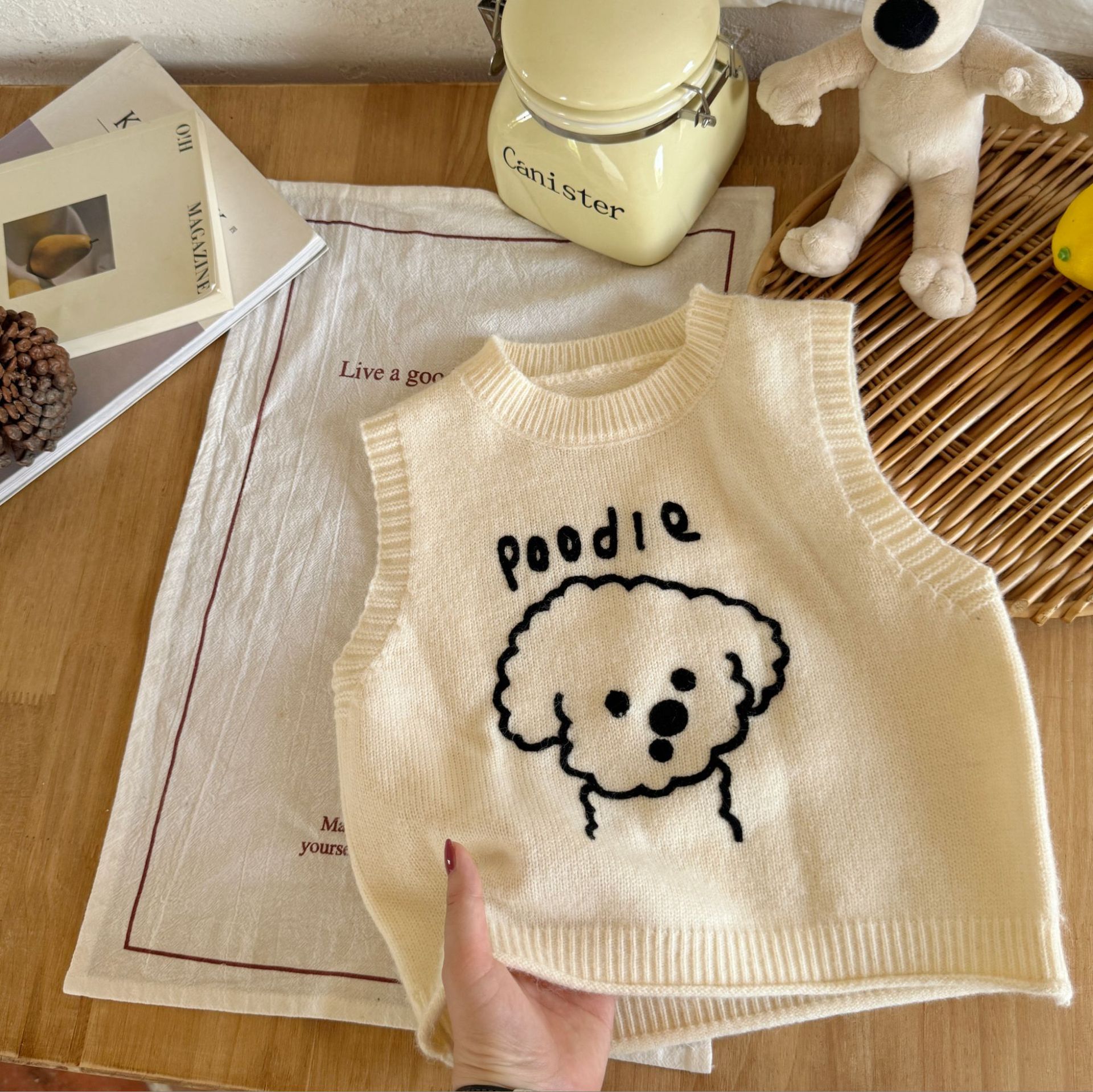 Picture of 2024 new baby boys and girls two-color pullover sweater vest children's vest