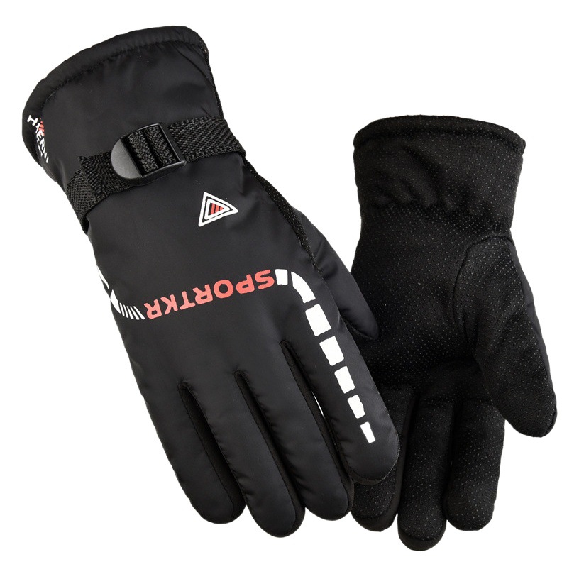 Men's Winter Warm Gloves Electric Vehicle Motorcycle Riding Gloves Velvet Thickened Outdoor Sports Ski Gloves