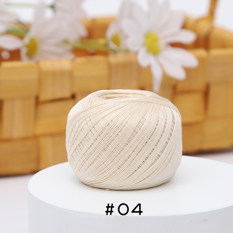 Picture of Warm Color No.10 Lace Strongly Twisted Mercerized Pearl Egyptian Long-staple Cotton Handmade Micro-hook Hand-bow Ball 20g Wool Ball