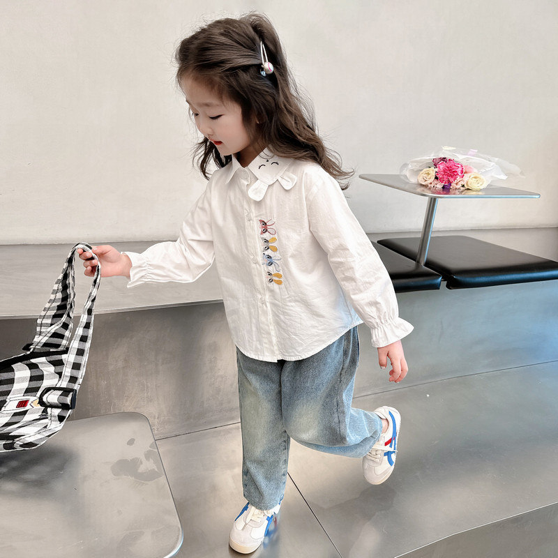 Picture of Girls' spring shirt 2024 new baby girls' spring and autumn top little girls' spring bottoming shirt children's shirt