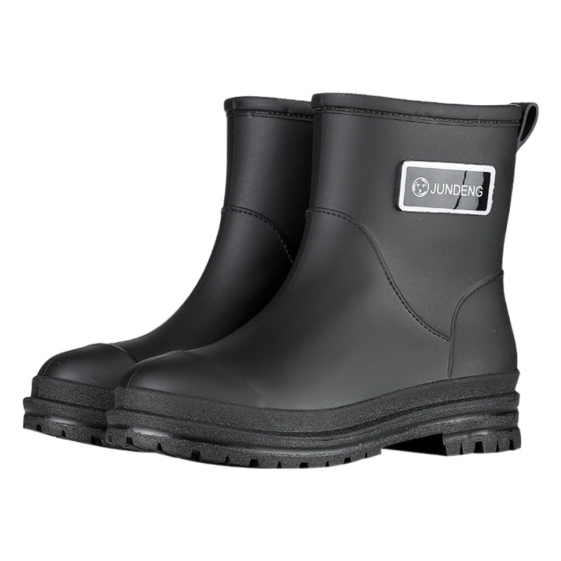 Rain boots Women's rubber shoes adult fashion kitchen non-slip fleece-lined rain boots 2023 new waterproof shoes soft bottom