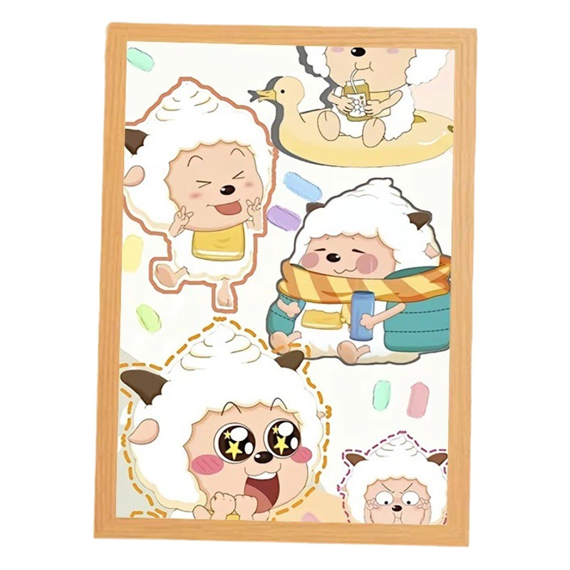 Tiktok popular lazy sheep projection light painting children and girls gift cute bedroom bedside night light rechargeable