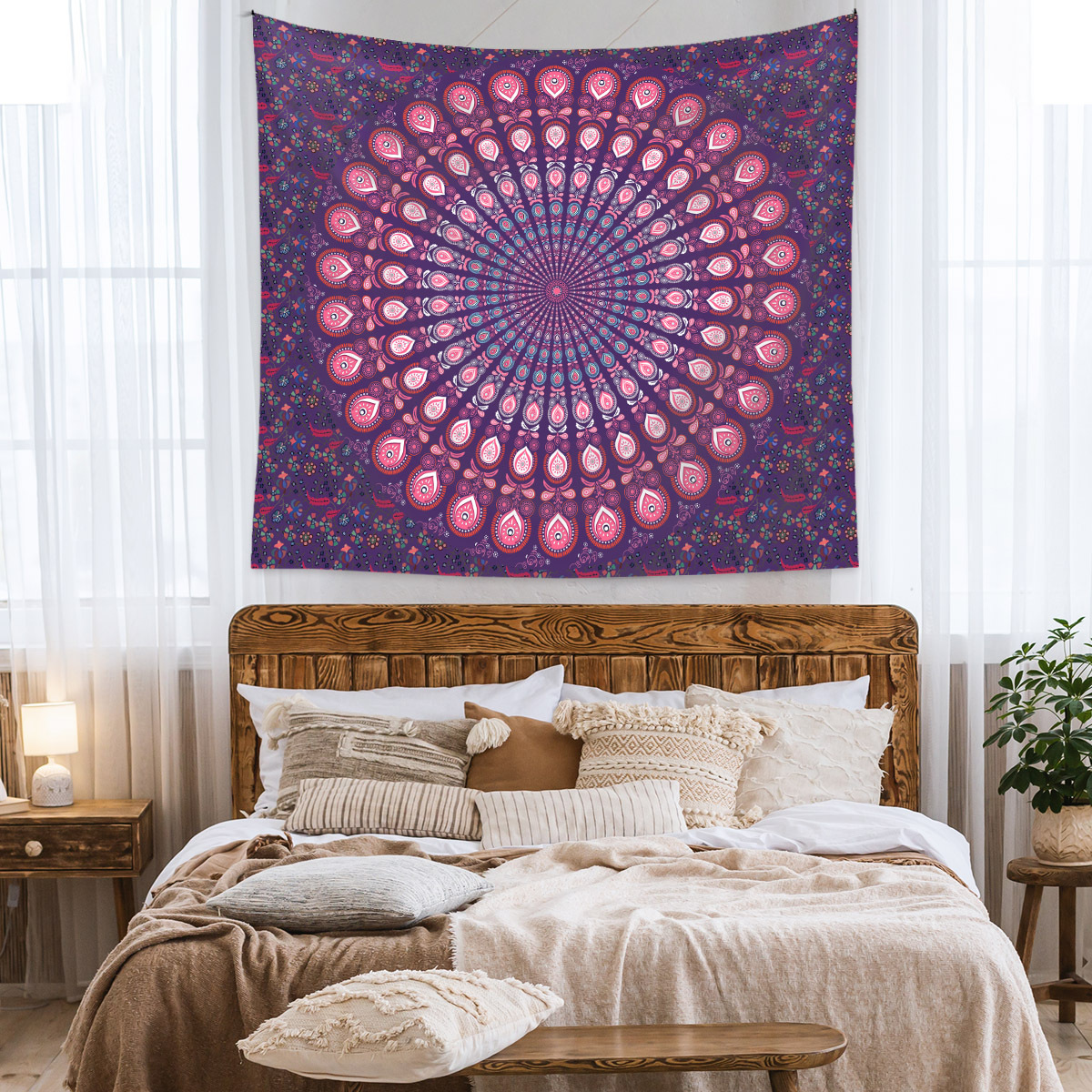 Picture of Tapestry Cross-border Home Bohemian Tapestry Room Decoration Background Cloth ins Wind Hanging Cloth Mandala Tapestry