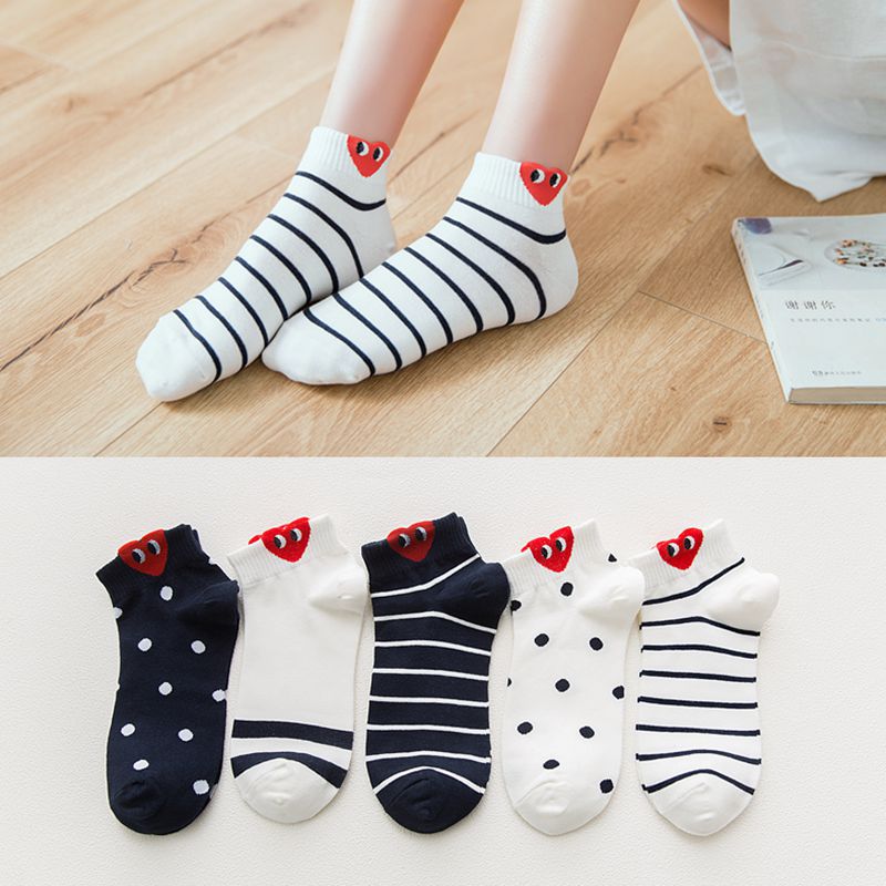 Spring and summer new women's socks trend cotton three-dimensional love boat Socks ladies sweet fashion low socks wholesale