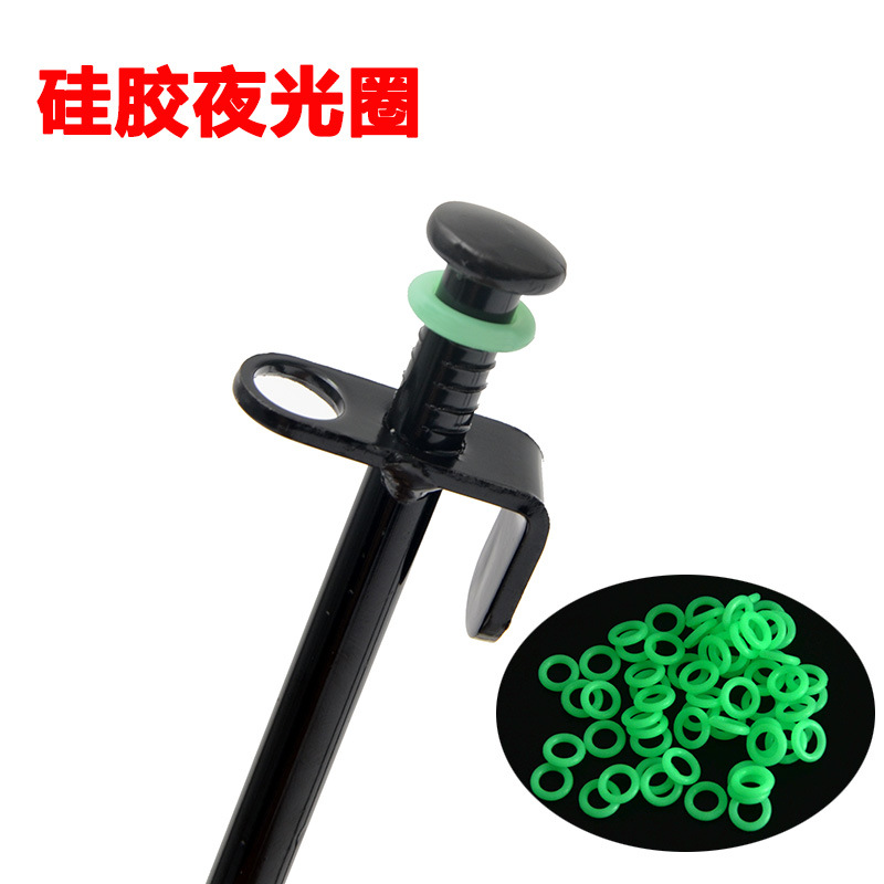 Picture of Outdoor Camping Ground Nail Night Aperture Silicone O-shaped Aperture Fluorescent Ring Night Fishing Warning Ring Camp Nail Ring
