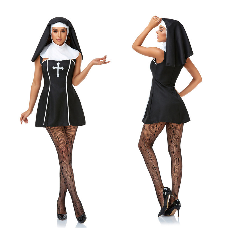 New Nuns Costume Sexy Halloween Night Shop Stage Performance Costume Prom Party cosplay Playing Costume