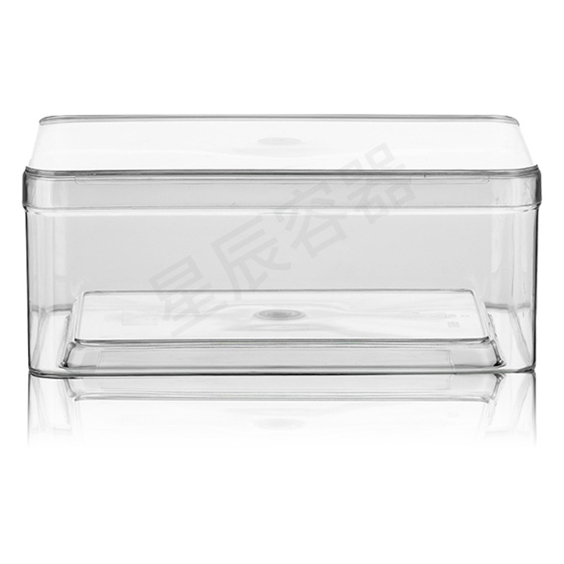 680MLPET rectangular box baking candy biscuits nuts transparent supermarket display packaging cosmetic plastic box