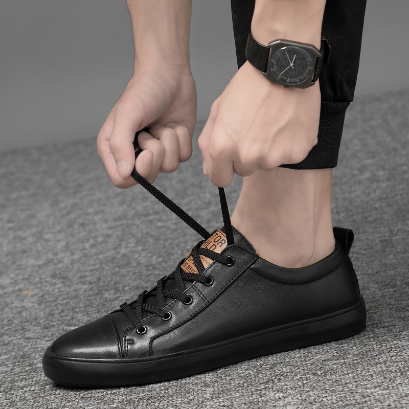 Picture of The first layer of leather board shoes men's shoes winter 2021 new soft leather soft bottom small white shoes casual sports shoes men's trendy shoes
