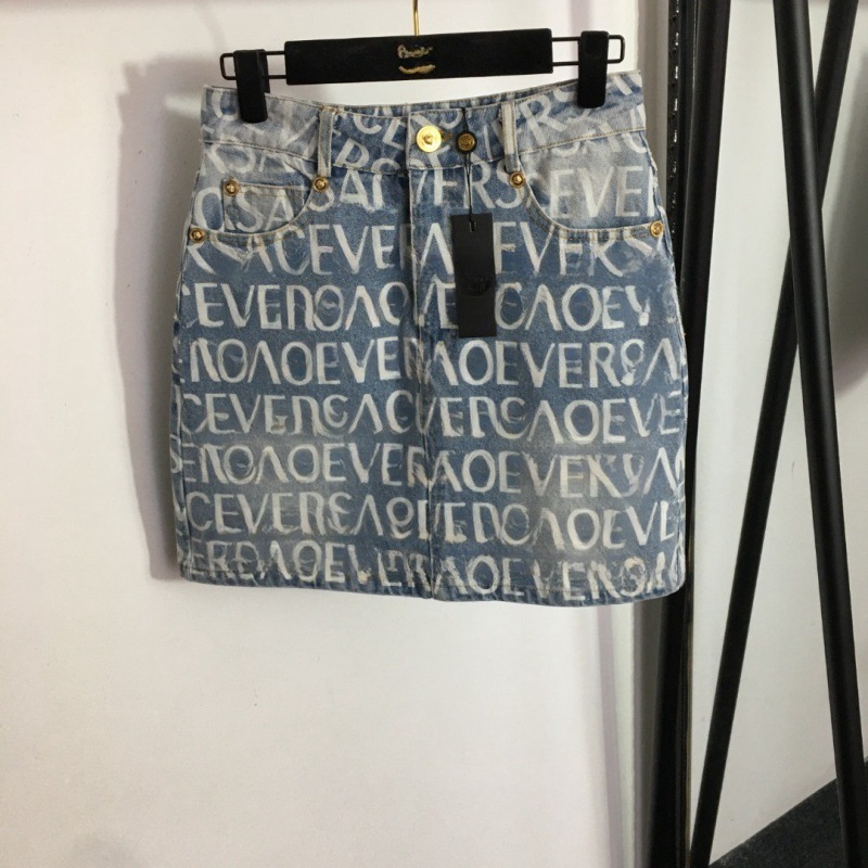 2025 New Nanyou Fashion Old Flower logo Letter Printed Hip All-match Slimming High Waist Denim Short Skirt