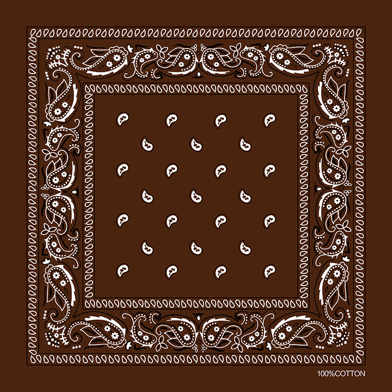 Picture of Factory direct supply in stock polyester square paisley scarf wholesale hip hop hip hop riding cashew flower scarf