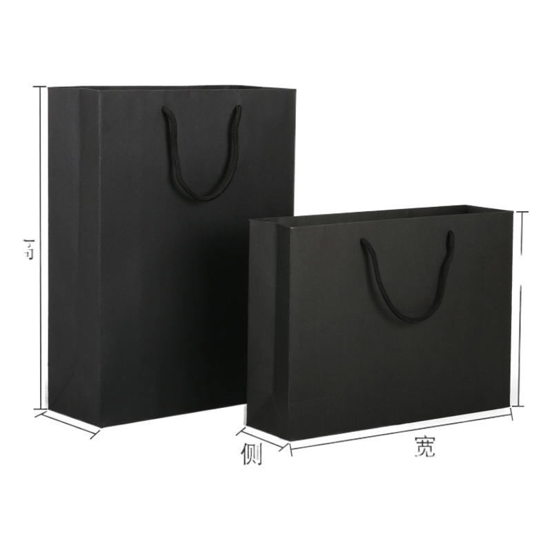 Handbag wholesale black cardboard bag large spot gift bag gift clothing store clothes women's logo