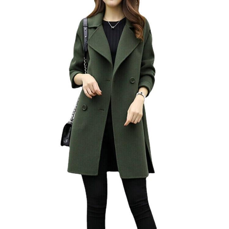 Picture of Foreign trade explosion 2024 autumn and winter new coat woolen coat women's long cocoon double-breasted woolen loose slim