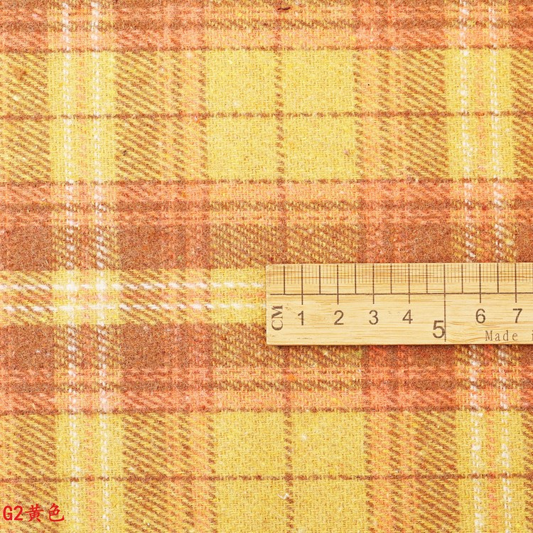 145cm Yellow Paid Yarn-dyed Fabric Scottish British Style Vintage Suit Coat Jacket Paid