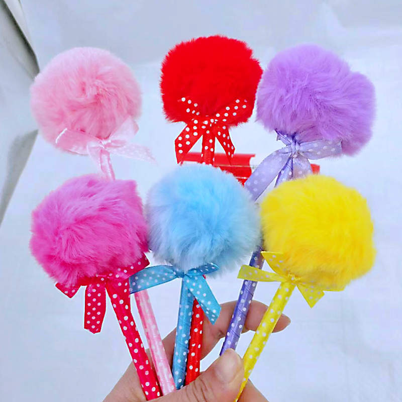 Creative cartoon ball pen ballpoint pen shape cute plush pen student office stationery gift pen