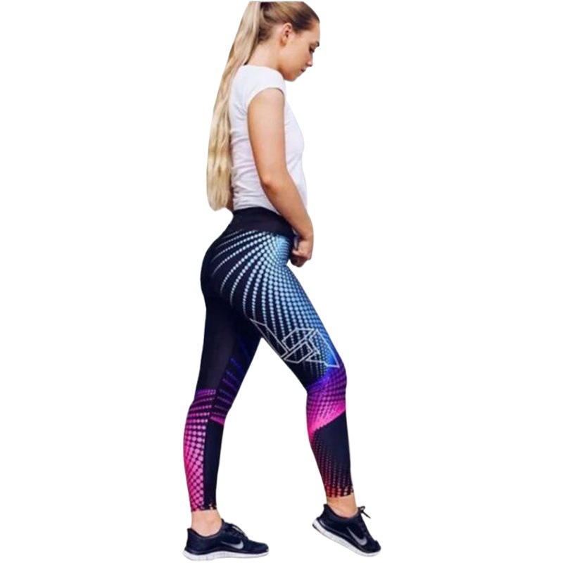 Polka Dot Print Yoga Pants Fitness Leggings for Women, Elastic High-Waisted Hip-Lifting Base Layer, Autumn and Winter Sports High-Elastic Pencil Pants